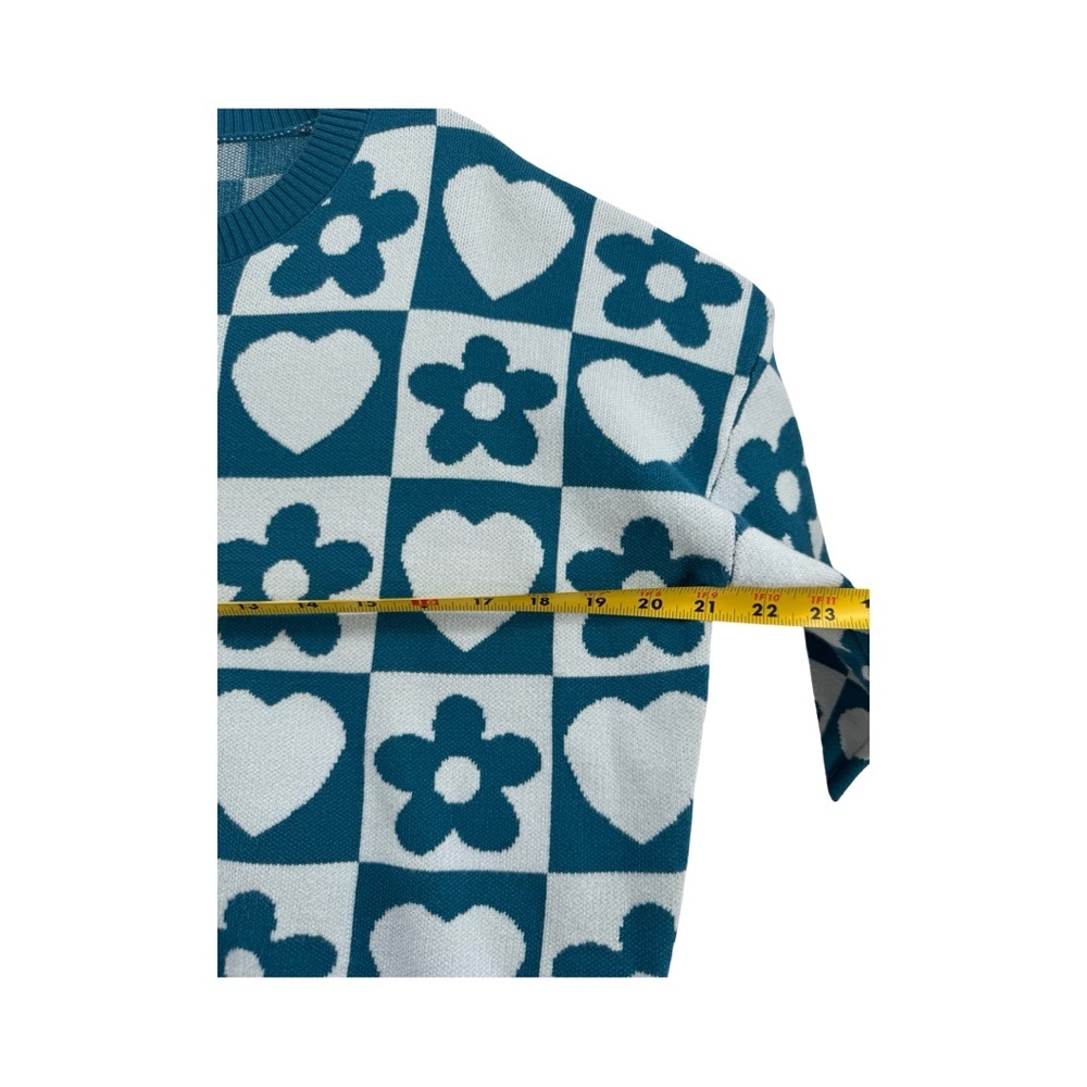 Debut Blue Heart/Flower Sweater - Picture 8 of 9